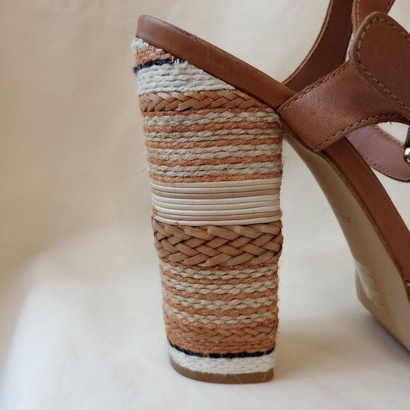 Aldo Raffia Stacked Heel Strappy Platform Sandals - Picture 2 of 10